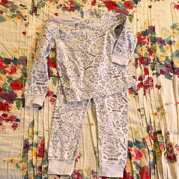 Other - Color Me! NWOT Kids White Space Patterned Pajamas